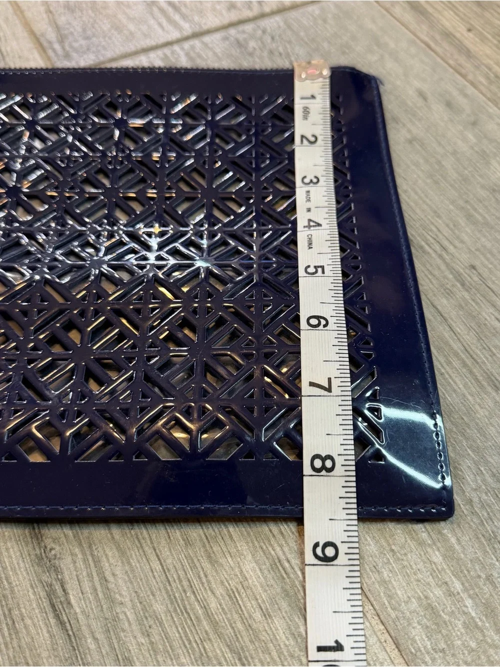 TORY BURCH Pouch Clutch Limited Edition Lace Cut Purse Travel Navy